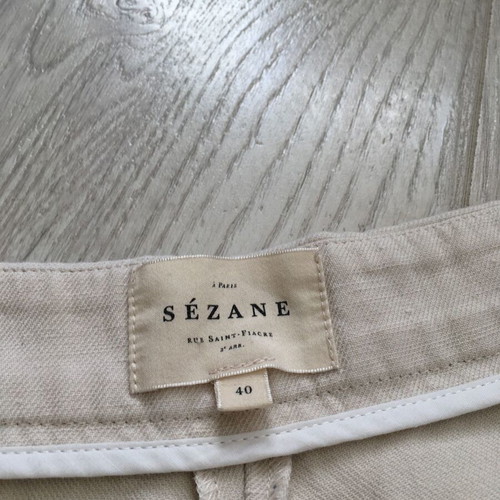 Sézane jeans trouser cotton and linen like new, ecru color