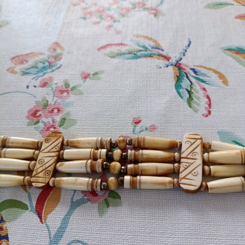 Vintage handmade belt new, adjustable, beige and brown