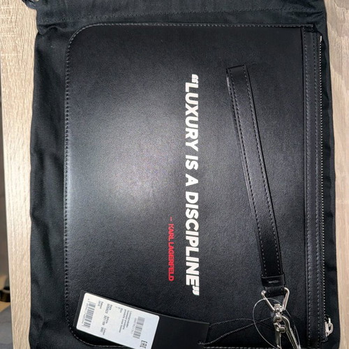 Karl Lagerfeld leather clutch bag new, black