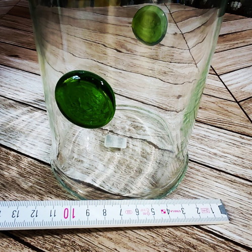 Retro vase with embossed green drops, IKEA