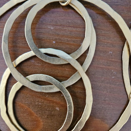 Hammered earrings gold color like new