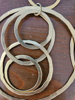 Hammered earrings gold color like new
