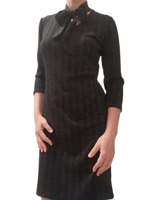 Black striped rhinestone evening dress like new, small size