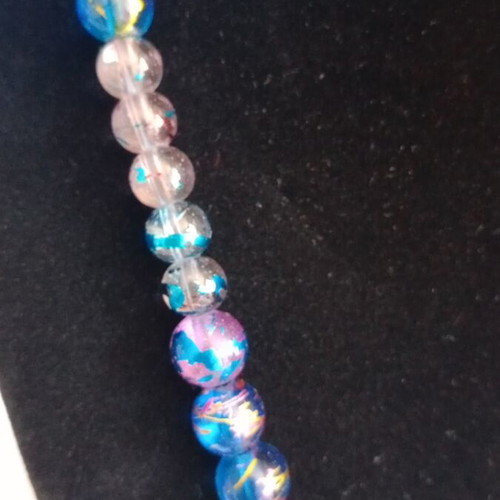 Necklace summer beads with three small dolphins handmade like new