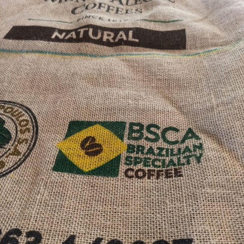 Coffee burlap sack Brazil used, pack of 2