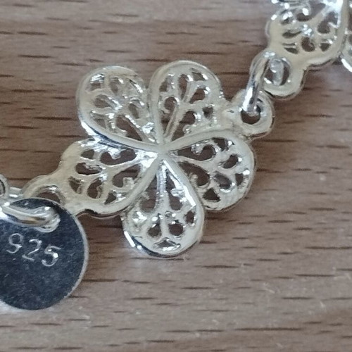 Elegance large floral silver bracelet