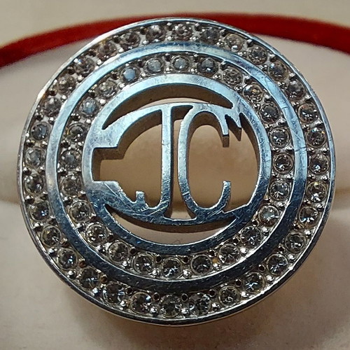 JUST CAVALLI SILVER RING WITH SWAROVSKI STONES - RARE PIECE