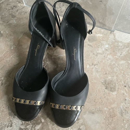 Salvatore Ferragamo shoes used, black, size 7 1/2, heel height 6 cm