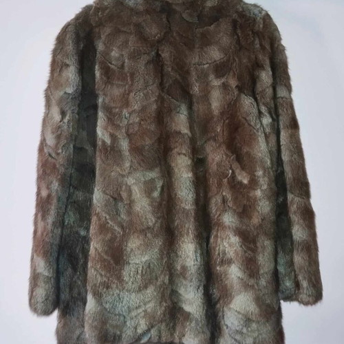 Women's coat medium with natural fur like new, beige
