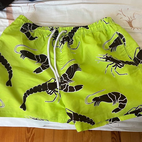 Noshame® men's swim shorts like new, size L, green and yellow