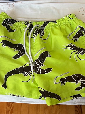 Noshame® men's swim shorts like new, size L, green and yellow