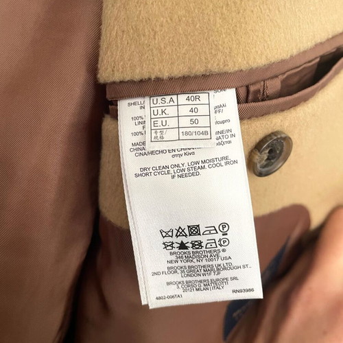Brooks Brothers wool coat beige like new