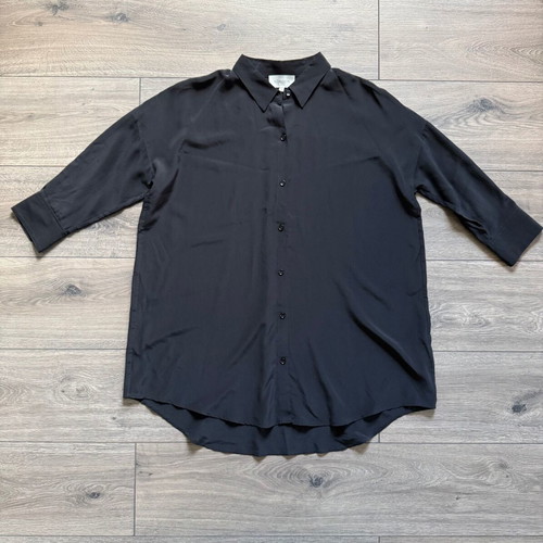 Silk oversize blouse Kokoon used, black, size XS–S