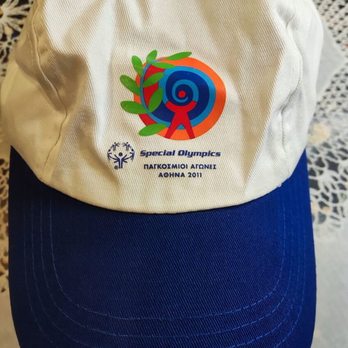 Special Olympics Athens 2011 Cap like new, white with blue visor