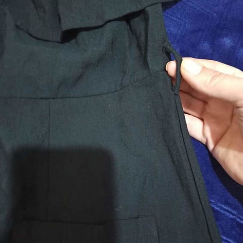 Dress like new black with buttons and ruffles on shoulders