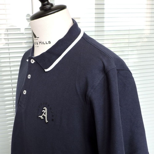 Aquascutum Men's Navy Blue Polo Shirt Classic Fit 100% Cotton like new
