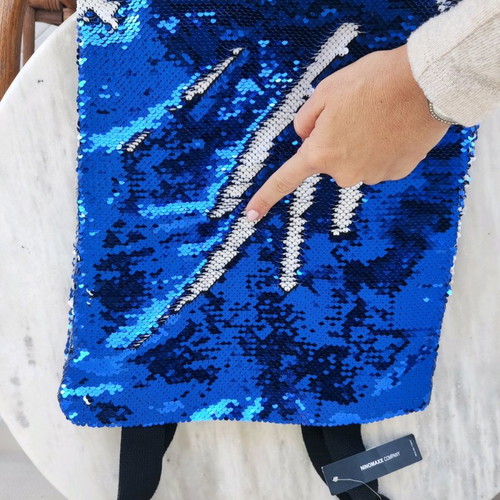 Blue sequin shoulder bag new