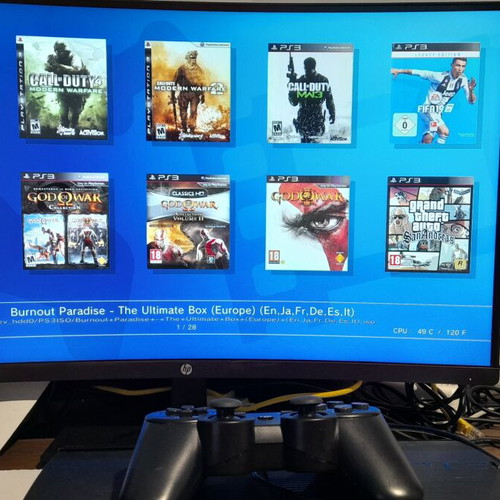 PlayStation 3 PS3 500GB Super Slim with Custom Software and Many Games