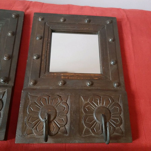 Woodcarved mirrors used, antiques from the 60s, set of 4
