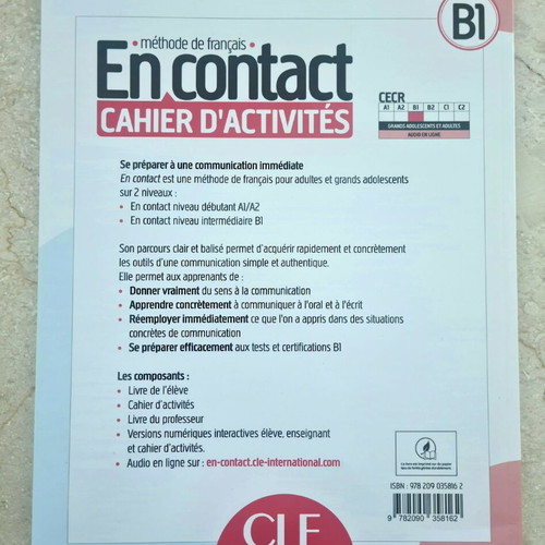 En Contact French learning book with workbook, like new