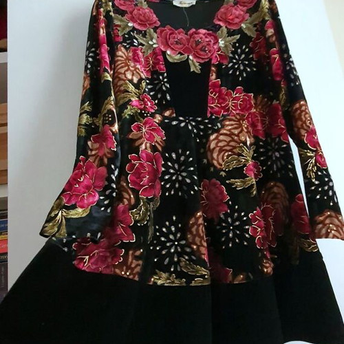 Velvet dress-tunic new, multicolor, size L