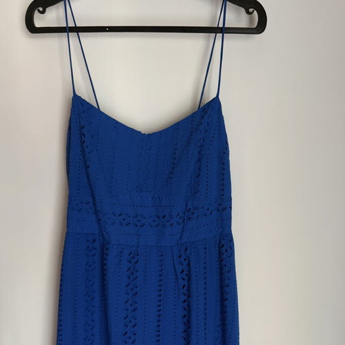 Zara summer dress, Cycladic blue, broderie cotton