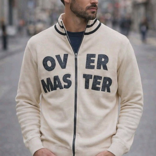 Unisex jacket like new, beige with embossed letters size M