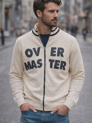 Unisex jacket like new, beige with embossed letters size M