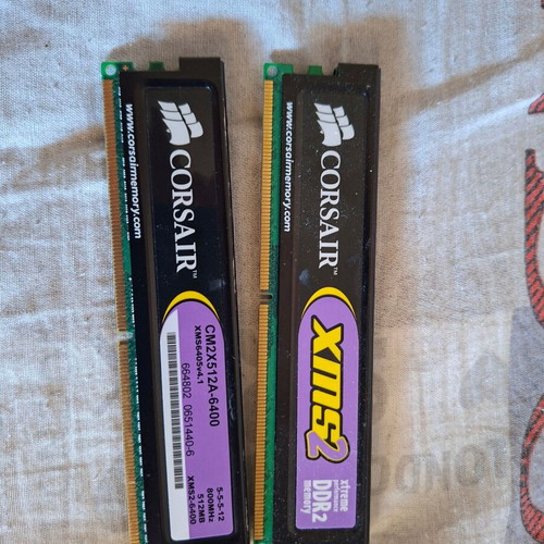 Corsair DDR2 memory kit 2x512MB 800MHz XMS2 used, total 1GB