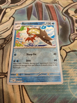 Barraskewda Pokemon Card Reverse Holo like new, Destined Rivals 063/182
