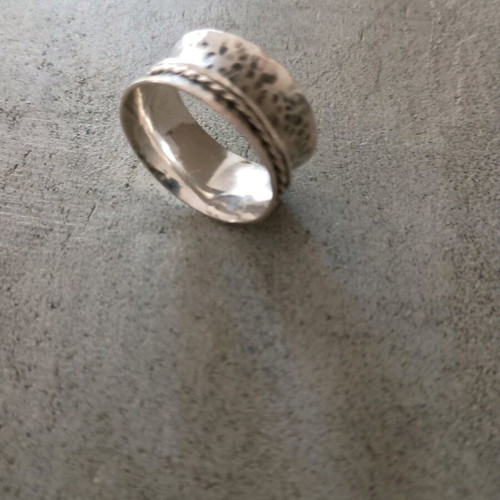 Handmade silver ring used