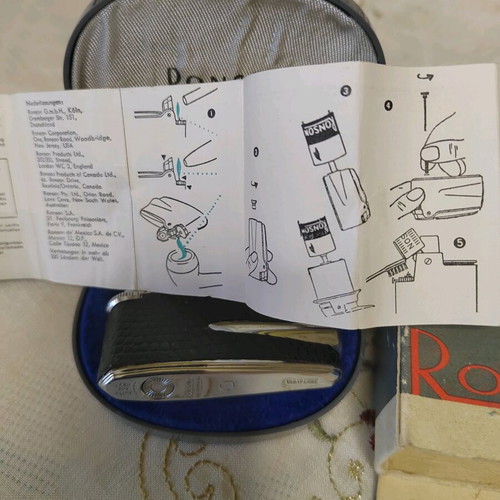 Ronson lighter used with case, instructions, and box