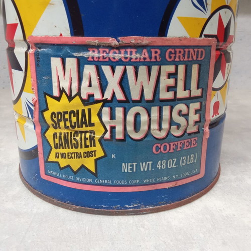 Maxwell House large coffee canister used collectible from 1980s
