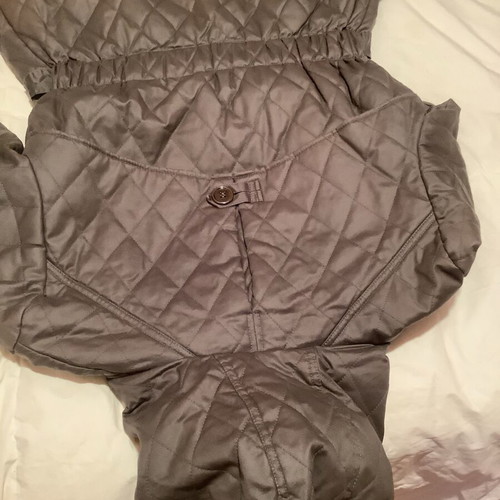 Women's long brown jacket like new with detachable hood, size M