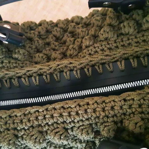 Cypress Elegance Shoulder Bag Handmade Knitted New Green