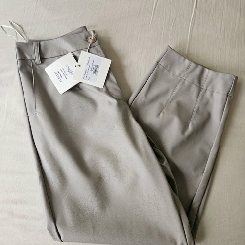 Moutaki pants gray new, leather texture, size M