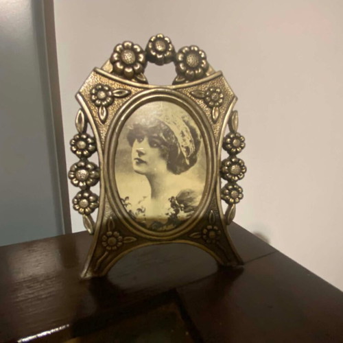 Vintage silver 925 tabletop frame with floral design