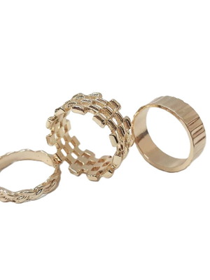 Set of 3 rings 14K gold plated like new