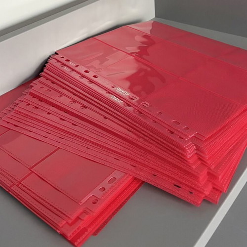 Red Binder Pages for 954 Cards and Stickers, Like New, Pack of 53