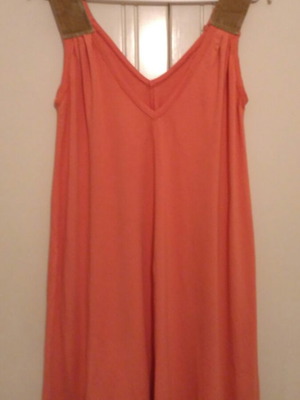 Blouse dress tirante with belt used, orange, one size
