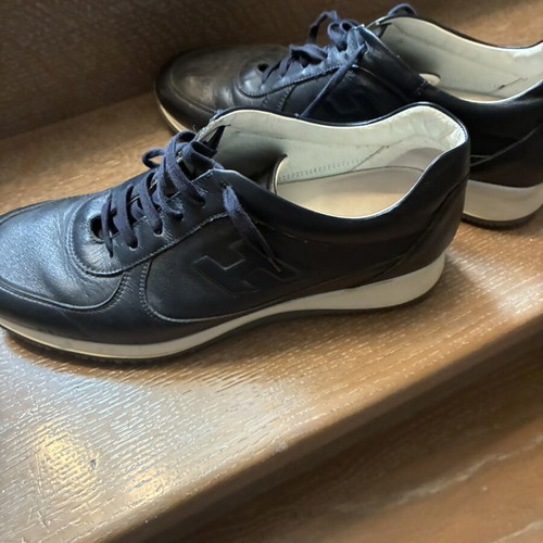 Hogan men's black leather sneakers like new, size 44
