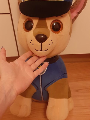 Paw Patrol Chase plush figure, large, about 50cm
