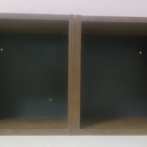 Wall shelves cubes set of 2, like new, dark brown oak wood