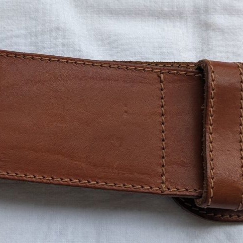 Leather belt with watches vintage used, size XS