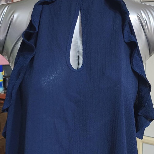 Blue nautical off-shoulder top like new, size L-XL