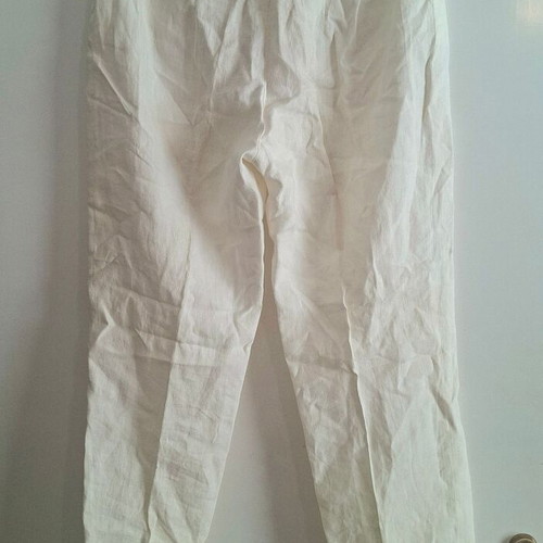 Depolo white linen pants, size Medium