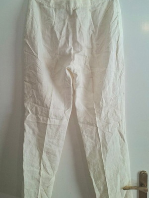 Depolo white linen pants, size Medium