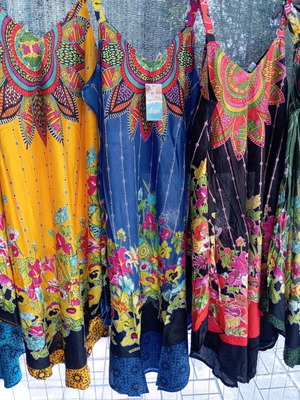 Indian caftan dress lightweight viscose colorful