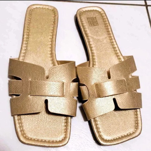 Gorglitter slip on gold sandals like new, size 41-42