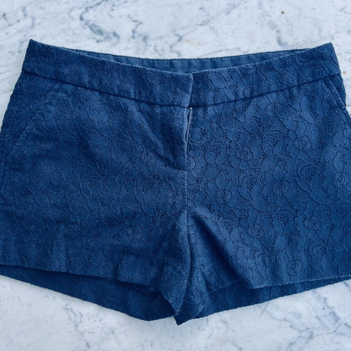 Shorts with cotton lace like new, blue, size XS